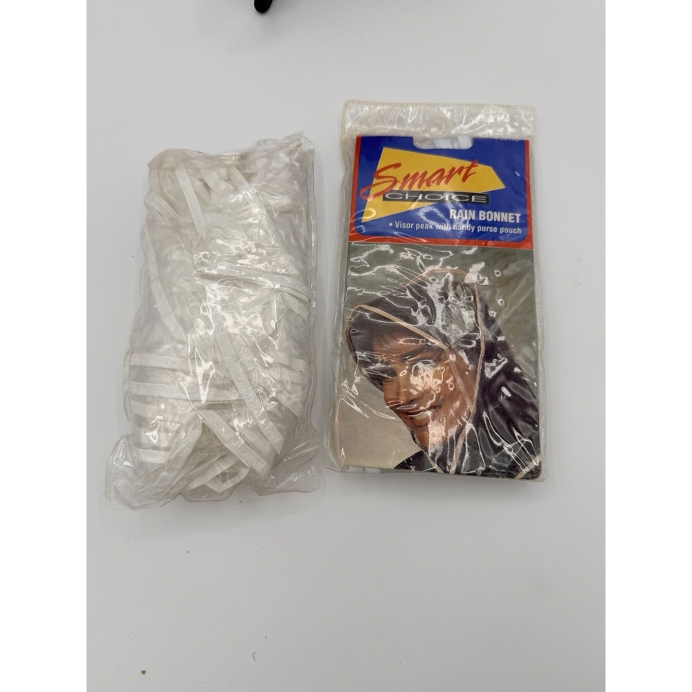 Vintage Hair Rain Bonnet Clear set of 2 Smart Choice